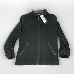 Democracy Jacket Womens Medium Stretch Tech Adjustable Ruched Sleeve & Waist NWT